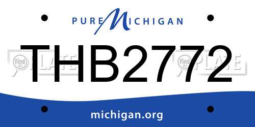 THB2772 Michigan License Plate