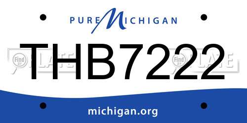 THB7222 Michigan License Plate