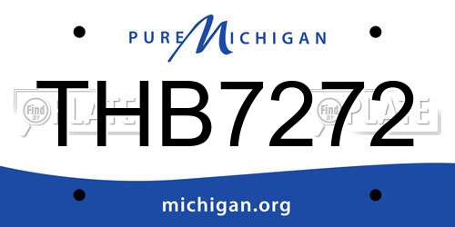 THB7272 Michigan License Plate
