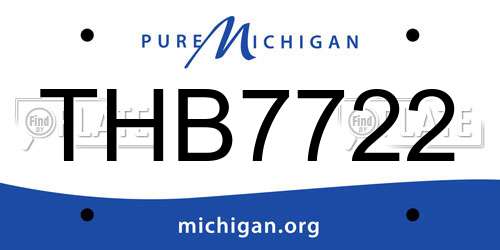 THB7722 Michigan License Plate