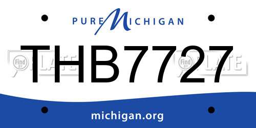 THB7727 Michigan License Plate