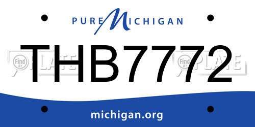 THB7772 Michigan License Plate