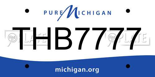 THB7777 Michigan License Plate