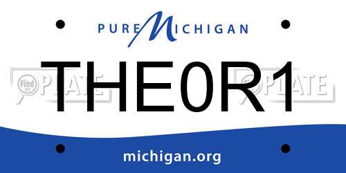 THE0R1 Michigan License Plate