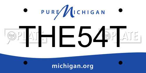 THE54T Michigan License Plate