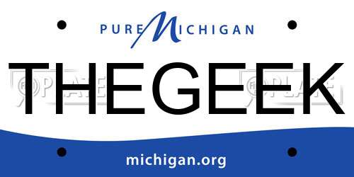 THEGEEK Michigan License Plate