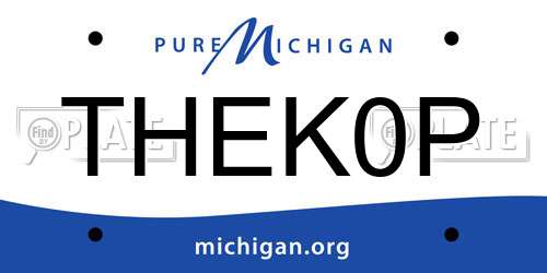 THEK0P Michigan License Plate