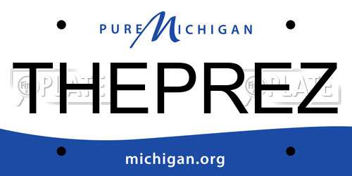 THEPREZ Michigan License Plate