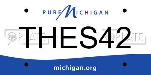 THES42 Michigan License Plate