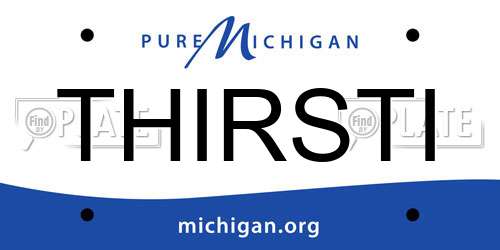 THIRSTI Michigan License Plate
