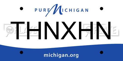 THNXHN Michigan License Plate