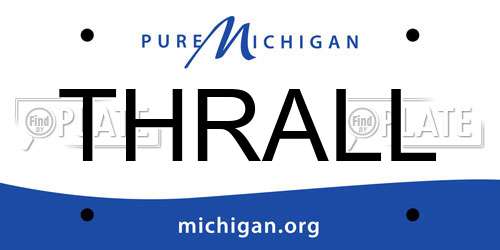THRALL Michigan License Plate