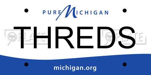 THREDS Michigan License Plate
