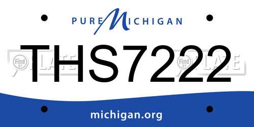 THS7222 Michigan License Plate