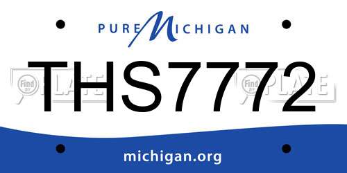 THS7772 Michigan License Plate