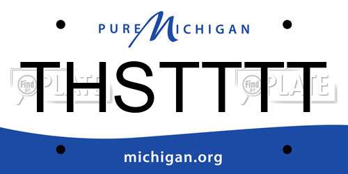 THSTTTT Michigan License Plate