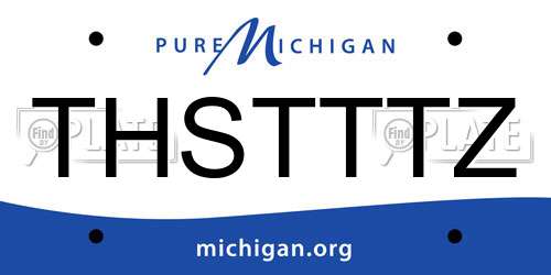 THSTTTZ Michigan License Plate
