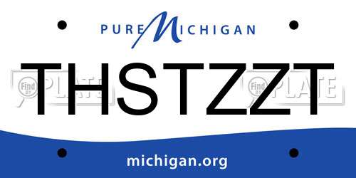 THSTZZT Michigan License Plate