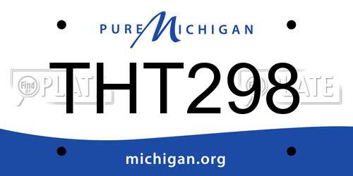 THT298 Michigan License Plate