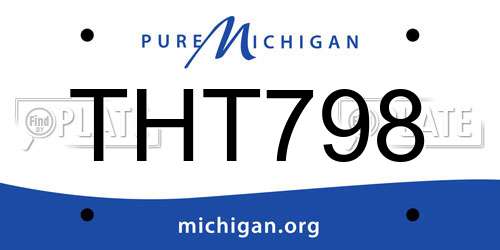 THT798 Michigan License Plate