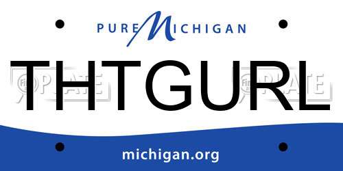 THTGURL Michigan License Plate