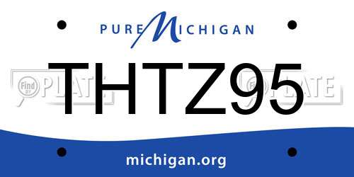 THTZ95 Michigan License Plate