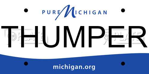 THUMPER Michigan License Plate