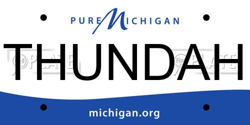 THUNDAH Michigan License Plate