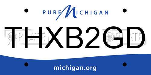 THXB2GD Michigan License Plate