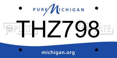THZ798 Michigan License Plate