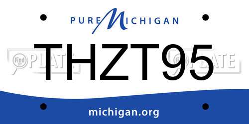 THZT95 Michigan License Plate