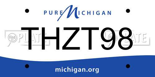 THZT98 Michigan License Plate