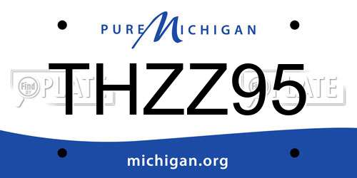 THZZ95 Michigan License Plate