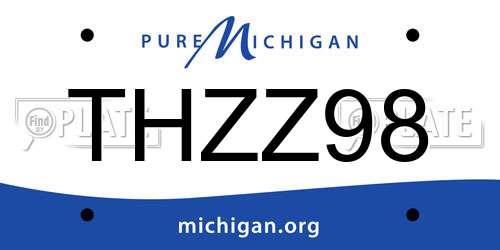 THZZ98 Michigan License Plate