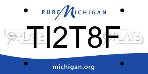 TI2T8F Michigan License Plate