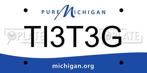 TI3T3G Michigan License Plate