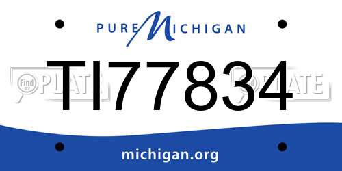 TI77834 Michigan License Plate