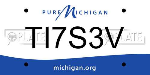 TI7S3V Michigan License Plate
