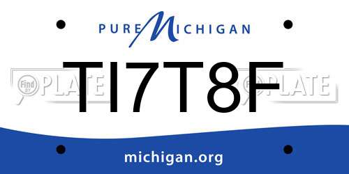 TI7T8F Michigan License Plate