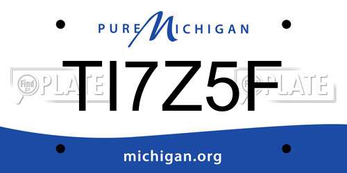 TI7Z5F Michigan License Plate
