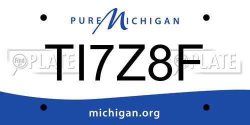 TI7Z8F Michigan License Plate