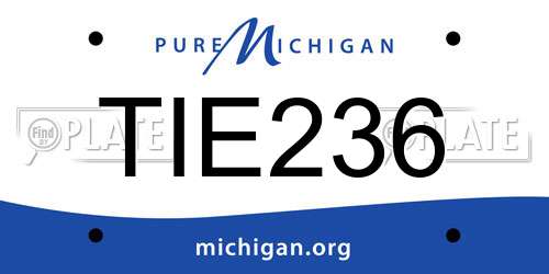 TIE236 Michigan License Plate