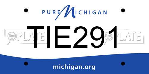 TIE291 Michigan License Plate