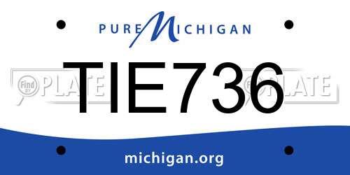 TIE736 Michigan License Plate