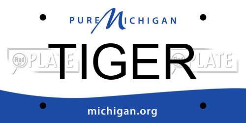 TIGER Michigan License Plate