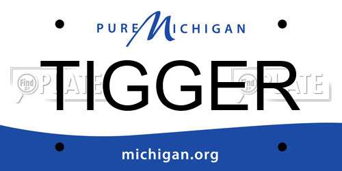 TIGGER Michigan License Plate