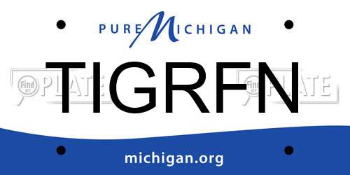 TIGRFN Michigan License Plate