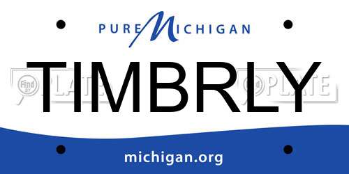 TIMBRLY Michigan License Plate