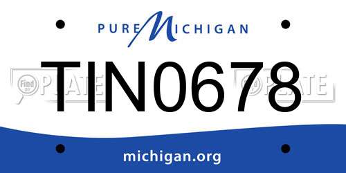 TIN0678 Michigan License Plate