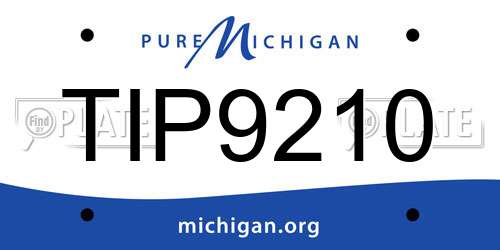 TIP9210 Michigan License Plate